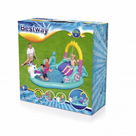 Bestway 53097 BASEN DMUCHANY/ PLAC ZABAW ZE ZJEŻDŻALNIĄ JEDNOROŻEC 274cm x 198cm x 137cm