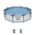 Bestway 56408 BASEN STELAŻOWY STEEL PRO MAX Z POMPĄ FILTRACYJNĄ 3.05m x 0.76m
