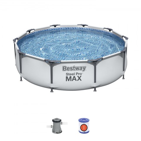 Bestway 56408 BASEN STELAŻOWY STEEL PRO MAX Z POMPĄ FILTRACYJNĄ 3.05m x 0.76m