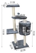 Drzewko dla kota 110cm szaro-białe