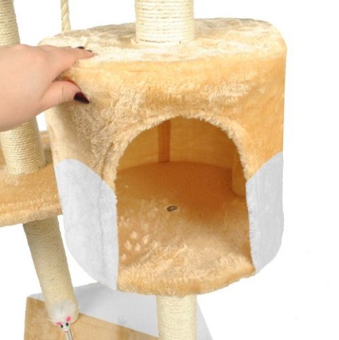 Drzewko dla kota 110cm beżowo-białe