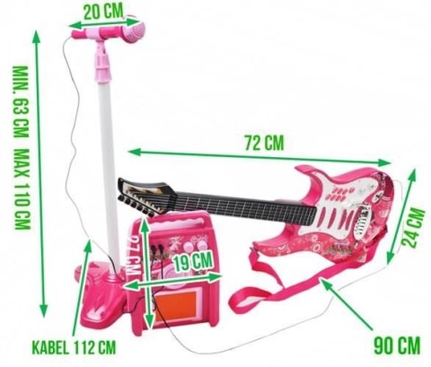 Gitara + mikrofon + wzmacniacz róż G4709