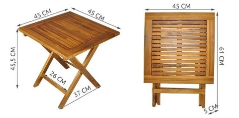 Stolik drewniany 45x45x45