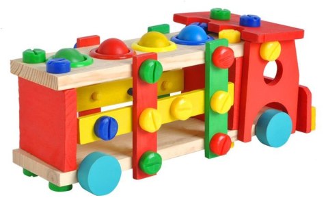 Ciężarówka edukacyjna drewniana