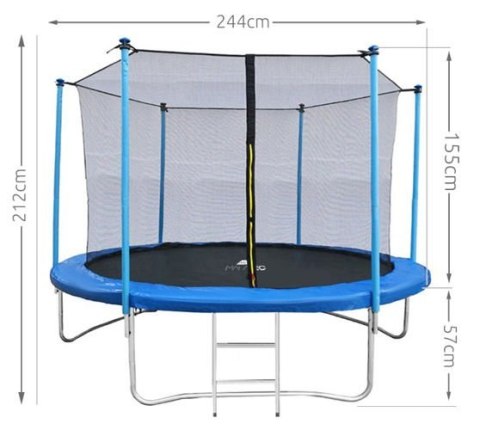 Trampolina ogrodowa 244cm - wew. siatka T7982