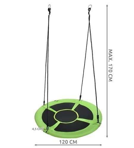 Huśtawka bocianie gniazdo 120cm zielono-czarna