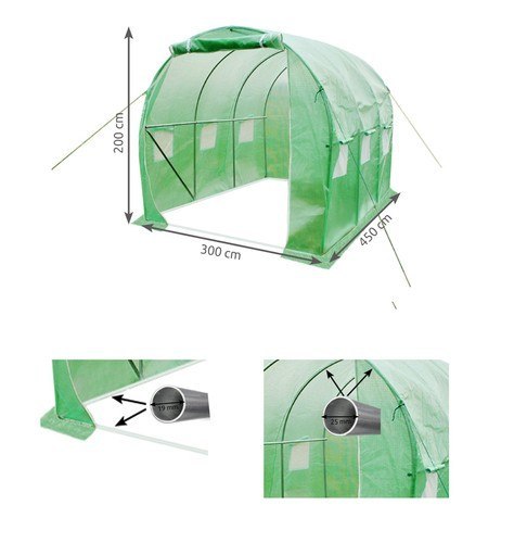 Tunel ogrodniczy - szklarnia 4x2,5x2m