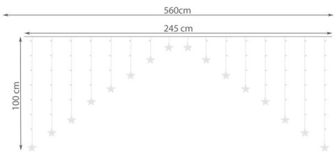 Kurtyna świetlna 136LED - zimny biały 31V KŚ11338