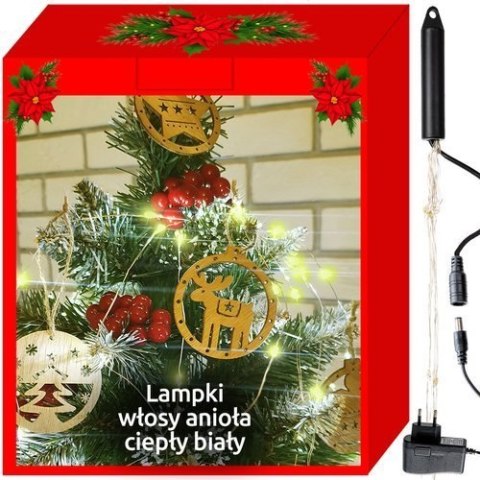 Lampki 200 LED - włosy anioła - ciepły biały 12V