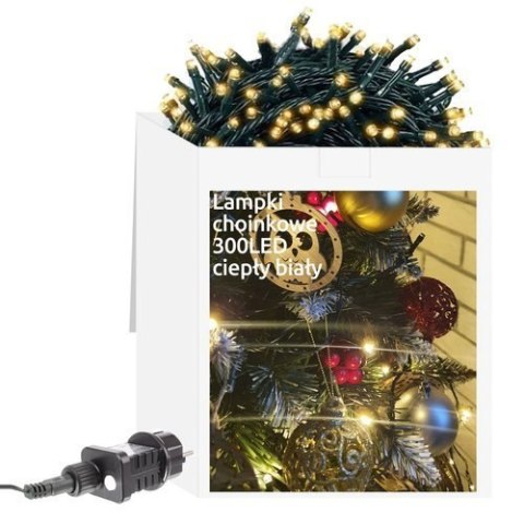 Lampki choinkowe 300 LED ciepły biały 31V