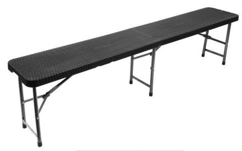 Ławka ogrodowa składana ratanowa czarna 180cm