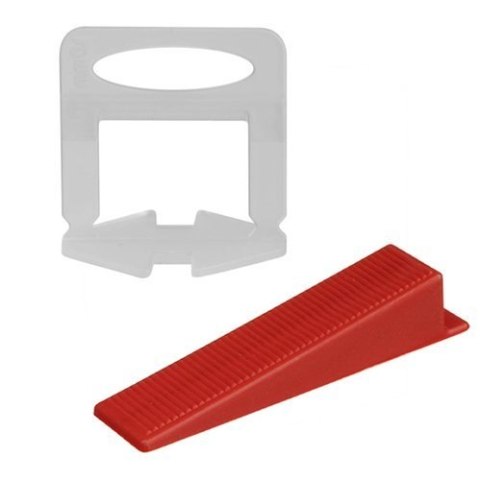 Zestaw do płytek - 500 klipsów + 100 klinów 1mm