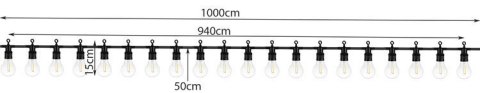 Girlanda ogrodowa 10m 24V IP44