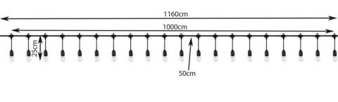 Girlanda ogrodowa wisząca 10m 24V IP44