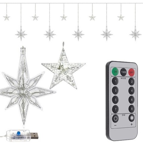 Kurtyna świetlna 138 LED na USB- zimny biały