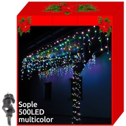 Lampki choinkowe - sople 500 LED multicolor 31V