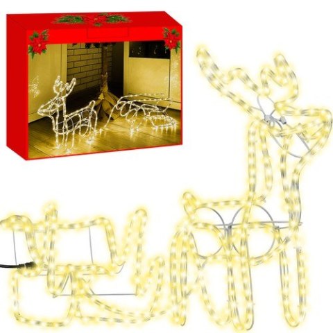 Renifer z saniami LED- ciepły biały