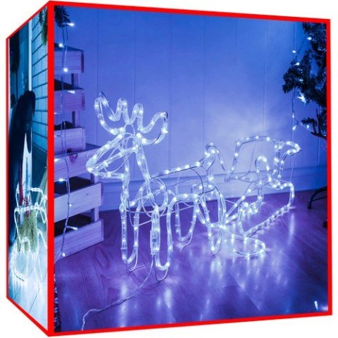 Renifer z saniami LED- zimny biały