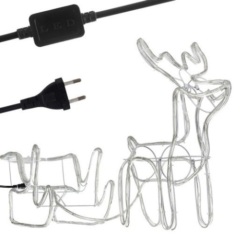 Renifer z saniami LED- zimny biały