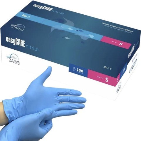 Rękawice nitrylowe 100szt. S - niebieskie
