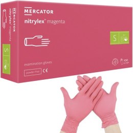 Rękawice nitrylowe 100szt. S - różowe