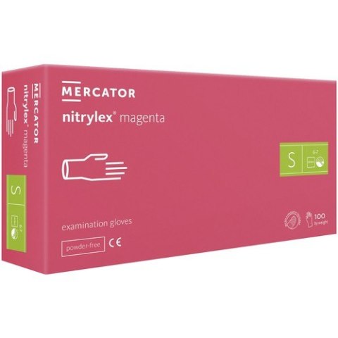 Rękawice nitrylowe 100szt. S - różowe
