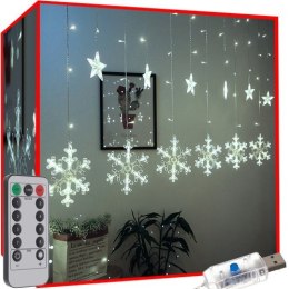 Kurtyna świetlna 138 LED USB zimny biały KŚ19744
