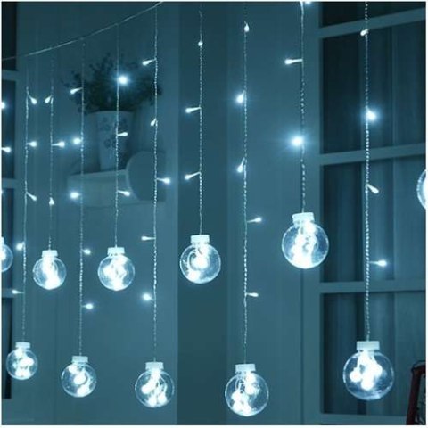 Kurtyna świetlna 108LED USB- zimny biały KŚ19770