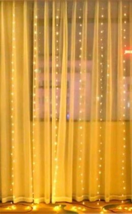 Kurtyna świetlna 300 LED USB- ciepły biały KŚ19768