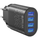 Ładowarka sieciowa 4x USB + kabel Izoxis 19908