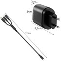 Ładowarka sieciowa 4x USB + kabel Izoxis 19908