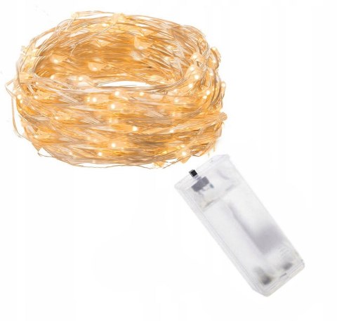 LAMPKI DRUCIK DRUCIKI 20 LED NA BATERIE BIAŁY CIEPŁY 2X AA