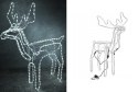 RENIFER ŚWIECĄCY LED Z RUCHOMĄ GŁOWĄ BIAŁY ZIMNY 130CM 13M
