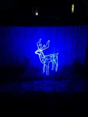 RENIFER ŚWIECĄCY LED Z RUCHOMĄ GŁOWĄ NIEBIESKI 130CM 13M