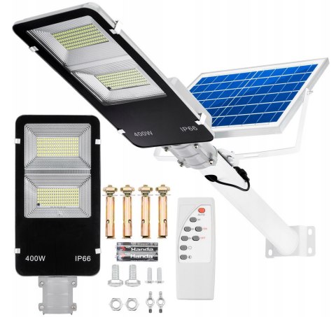 LAMPA ULICZNA LED SOLARNA LATARNIA PANEL UCHWYT PILOT IP66 400W