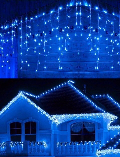 SOPLE 100 GRUBE ZEWNĘTRZNE LED LAMPKI NIEBIESKI IP44 FLASH 4M