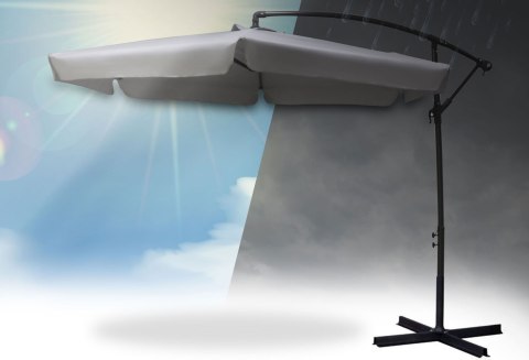 Parasol ogrodowy składany 6 segmentów beżowy ? 350cm
