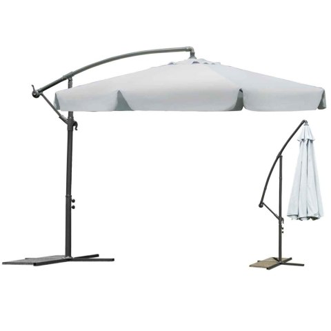 Parasol ogrodowy składany 6 segmentów szary ? 350cm