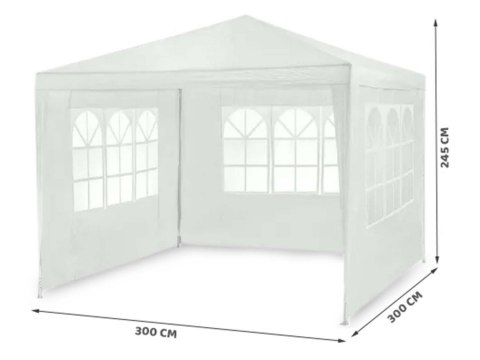 Pawilon ogrodowy 3 scianki 3 x 3m biały Plonos