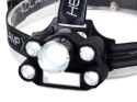 Bailong latarka czołowa 5x led + cob cree xm-l t6