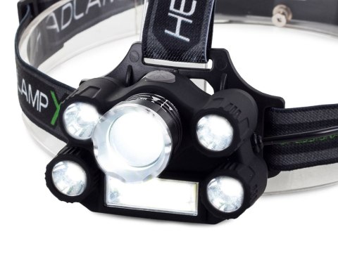 Bailong latarka czołowa 5x led + cob cree xm-l t6