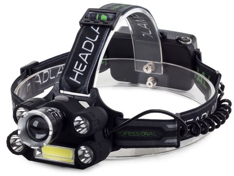 Bailong latarka czołowa 5x led + cob cree xm-l t6