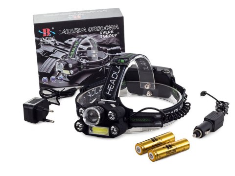 Bailong latarka czołowa 5x led + cob cree xm-l t6