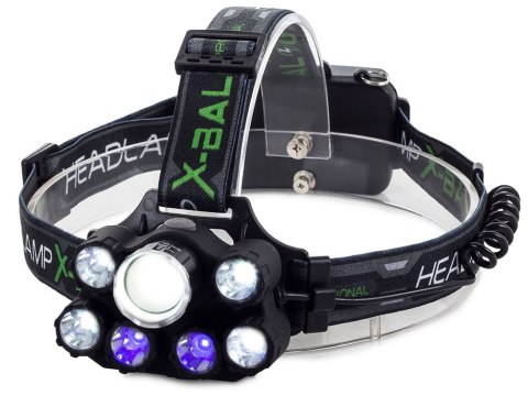 Bailong latarka czołowa 7 x led uv cree xm-l t6
