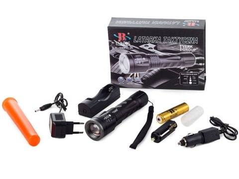 Bailong latarka taktyczna led cree zoom xm-l t6