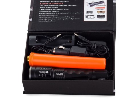Bailong latarka taktyczna led cree zoom xm-l t6