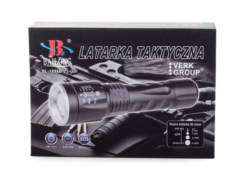 Bailong latarka taktyczna led cree zoom xm-l t6