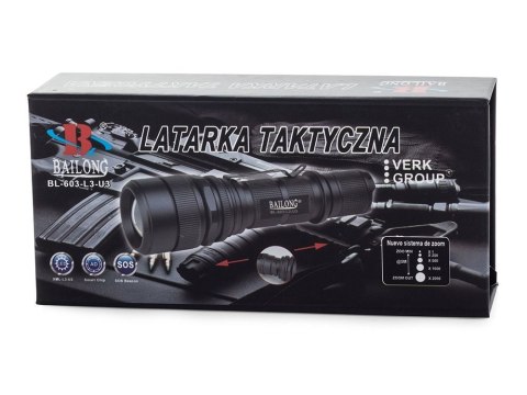 Bailong latarka taktyczna usb led cree xm-l t6