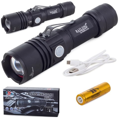 Bailong latarka wojskowa cree usb xm-l t6 w556