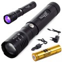 Latarka taktyczna Bailong zoom CREE XP-E Q5 UV LED